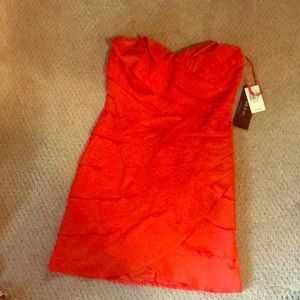 Ark & co. Orange strapless dress